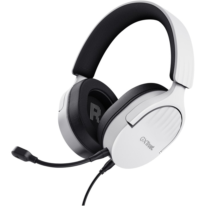 Слушалки gaming Trust GXT489 FAYZO, съвместими с PC, PS5, PS4, Xbox Series X|S, Switch, Mobile, микрофон, шумопотискане, бели