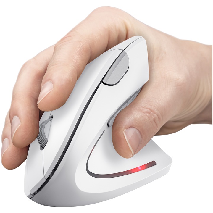 Mouse Wireless Trust VERTO, 800/1200/1600 DPI, cablu 1.5 m, Alb