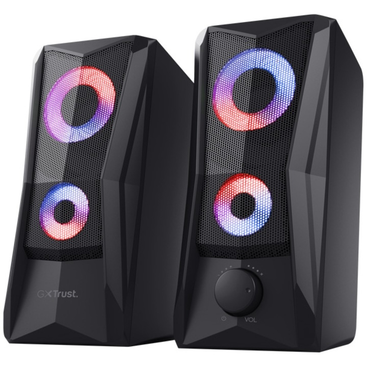 Комплект тонколони gaming 2.0 Trust GXT606B JAVV, 12W, RGB осветление, черен