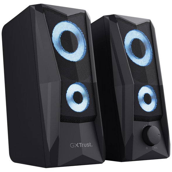 Set Boxe Gaming 2.0 Trust GXT606B JAVV, 12W, Iluminare RGB, Negru