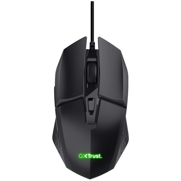 Mouse gaming cu fir Trust GXT 109 Felox, 6 butoane programabile, iluminare LED multicolor, 200-6400 DPI, cablu USB de 1,5 m, mouse RGB, negru