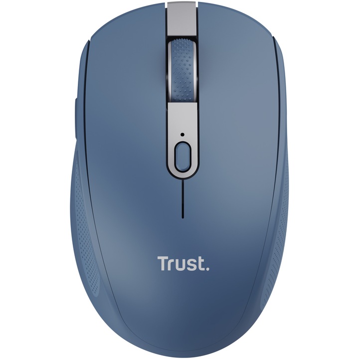 Безжична мишка Trust OZAA, тиха, компактна, Bluetooth + 2,4 GHz, 800-3200 DPI, синя