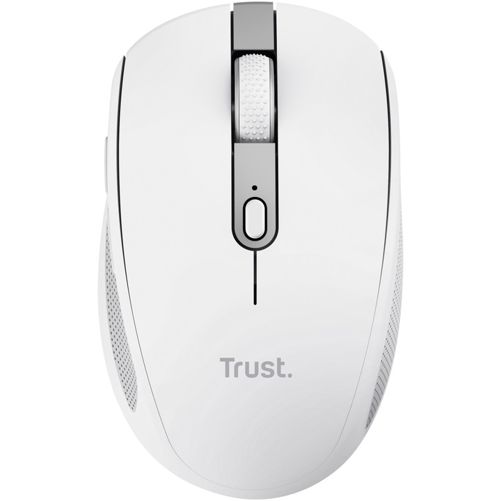 Безжична мишка Trust OZAA, тиха, компактна, Bluetooth + 2.4GHz, 800-3200 DPI, бяла