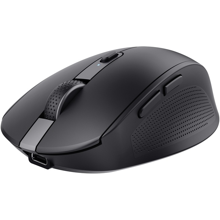 Безжична мишка Trust OZAA, тиха, компактна, Bluetooth + 2.4GHz, 800-3200 DPI, черна