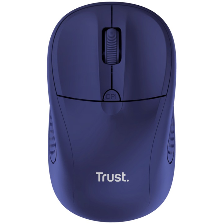 Mouse wireless Trust Primo, 1000-1600 DPI, ambidestru, albastru mat