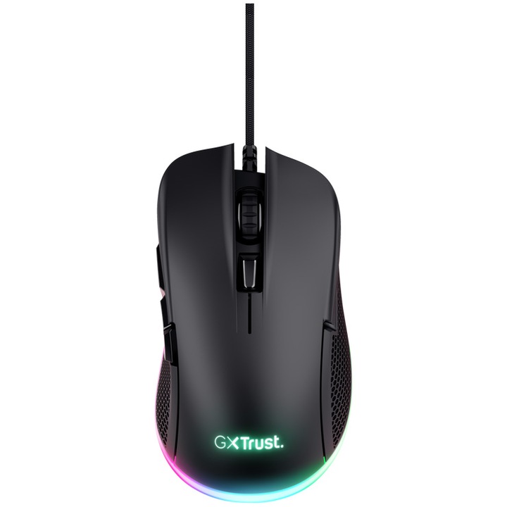 Mишка gaming Trust GXT922 YBAR, 200-7200 DPI, Full RGB, 6 програмируеми бутона, черна