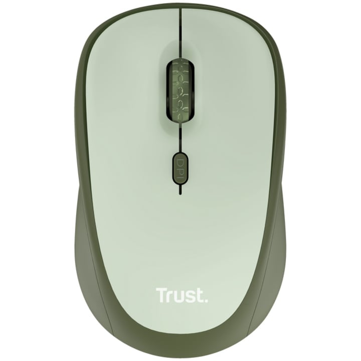 Безшумна безжична мишка Trust Yvi+ ECO, 800-1600 DPI, зелена