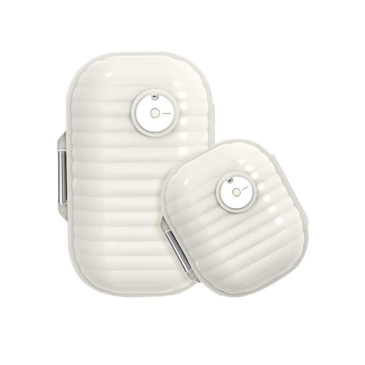 Cutie depozitare pastile set 2 bucati mic si mare MTEVOTX®, alb, organizator medicamente 7 zile rezistent la umiditate fara BPA, portabil calatorii cadou util pentru parinti si bunici etansare tripla