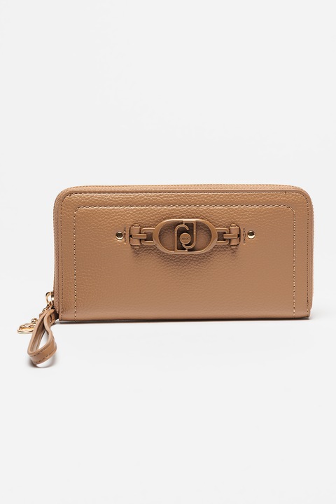 Liu Jo, Портфейл с цип и каишка за китка, светлокафяв