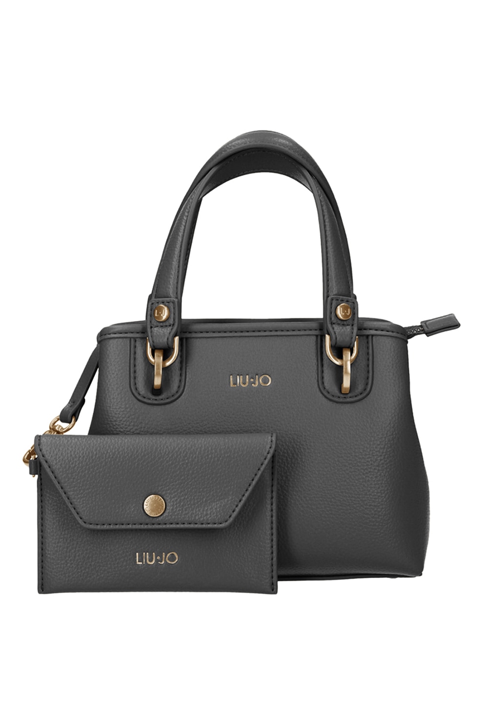Liu Jo, Geanta tote de piele ecologica cu etui detasabil, Negru