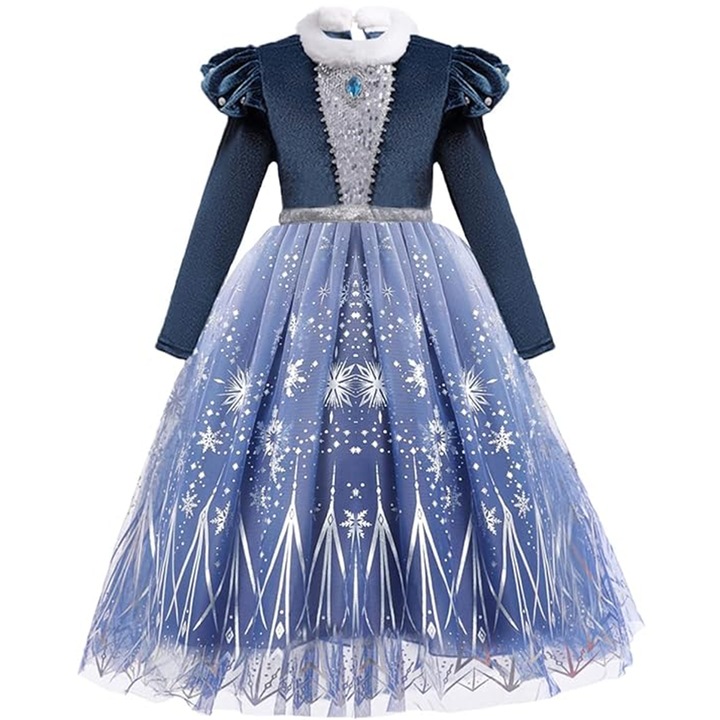 Рокля тип принцеса, с аксесоари, LiUiMiY, синя, Син