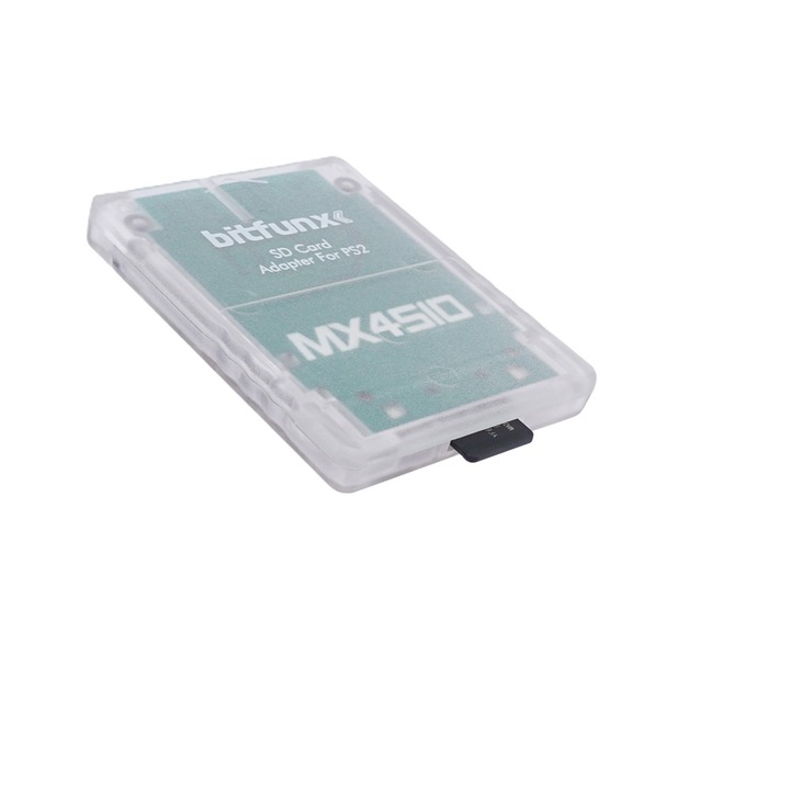 Bitfunx MX4SIO MicroSD адаптерна карта за конзола Sony Playstation 2, прозрачна