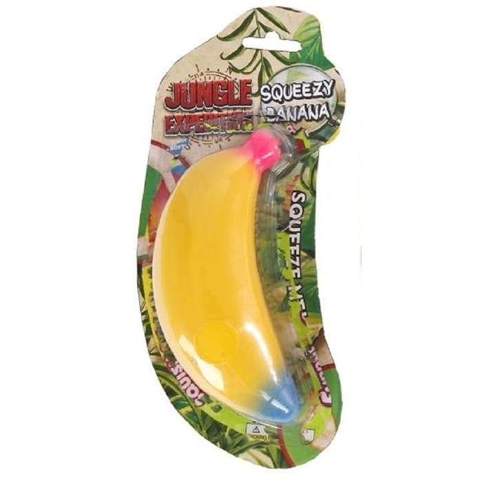 Banán squish anti-stressz játék, sárga, 14 cm