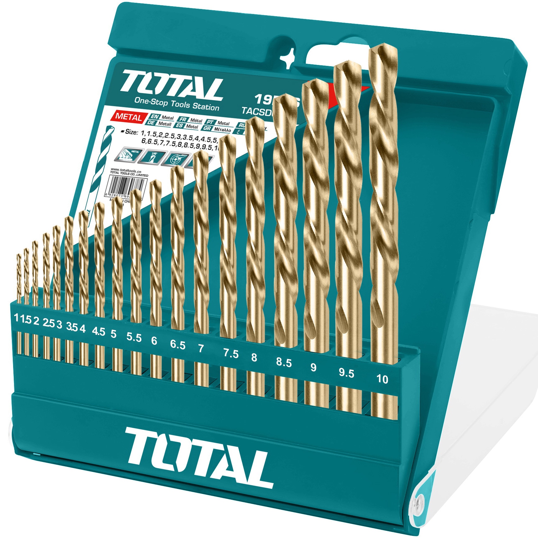 Комплект 19 hss свредла за метал Total TACSD0195 - eMAG.bg