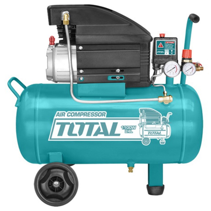 Компресор Total TC202461E, 24 л, 8 бара, 1100w, 1.5 к.с.