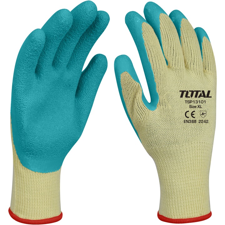 Total védőkesztyű TSP13101, latex + textil - xl