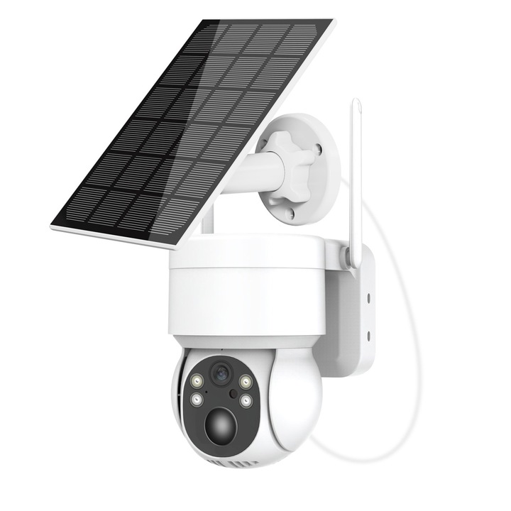 Camera de supraveghere solara Tovbmup, rotire PTZ, detectare umana, wireless, rezistenta la apa, 1080P