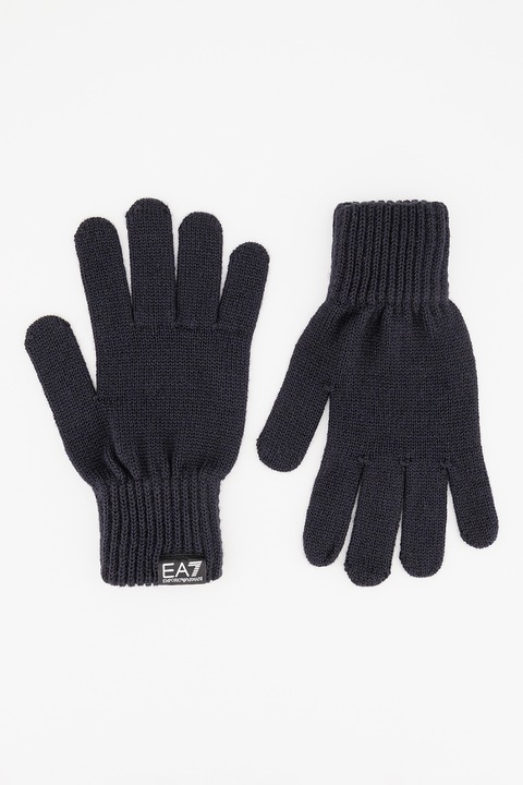 EA7, Manusi unisex din amestec de lana, Albastru ultramarin