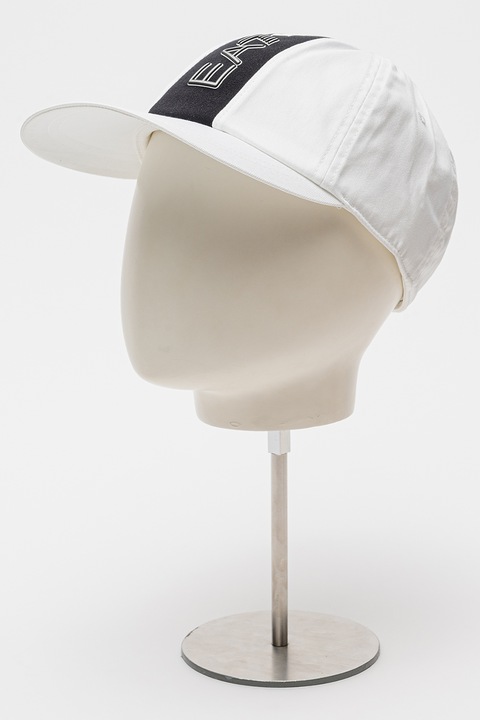 EA7, Унисекс шапка с лого, Бял, Черен, 57 CM