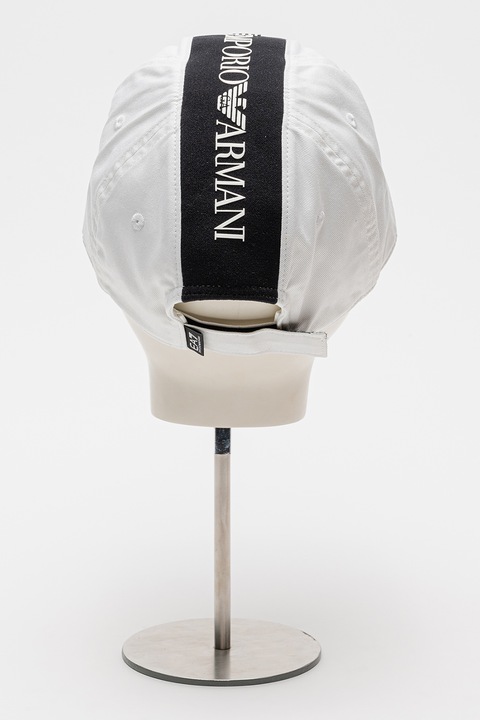 EA7, Унисекс шапка с лого, Бял, Черен, 57 CM
