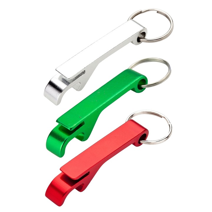 Комплект отварачка за бира, QttvbTna, алуминиева сплав, многоцветни, 3 бр.