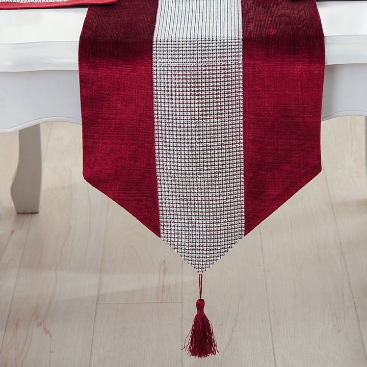 Traversa masa, QttvbTna, flanel, multicolor, 33x178cm