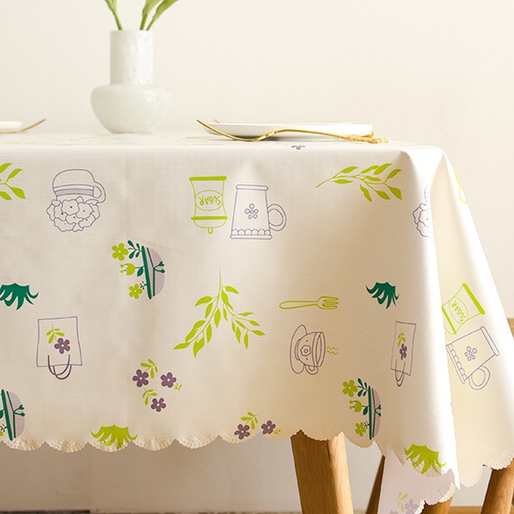 Jormftte terítő 60x120cm, PVC, virágos, vízálló, beltéri és kültéri