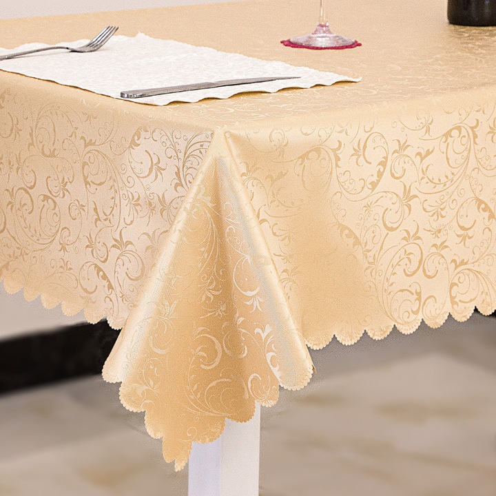 Nyomtatott dekoratív terítő, PVC, 152x213cm, téglalap alakú, vízálló, ránctalanító, foltosodásgátló