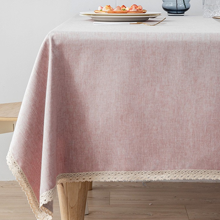 Fata de masa, Textil, Roz, 140x180cm