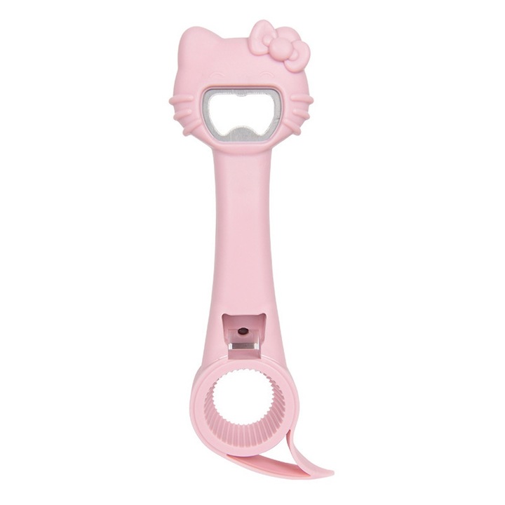 Deschizator de sticle multifunctional, accesorii pentru bere, roz, compact