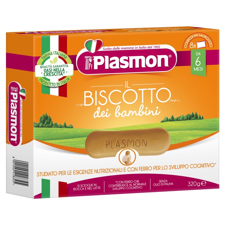 Biscuiti Plasmon cu vitamine, 320g, de la 6 luni