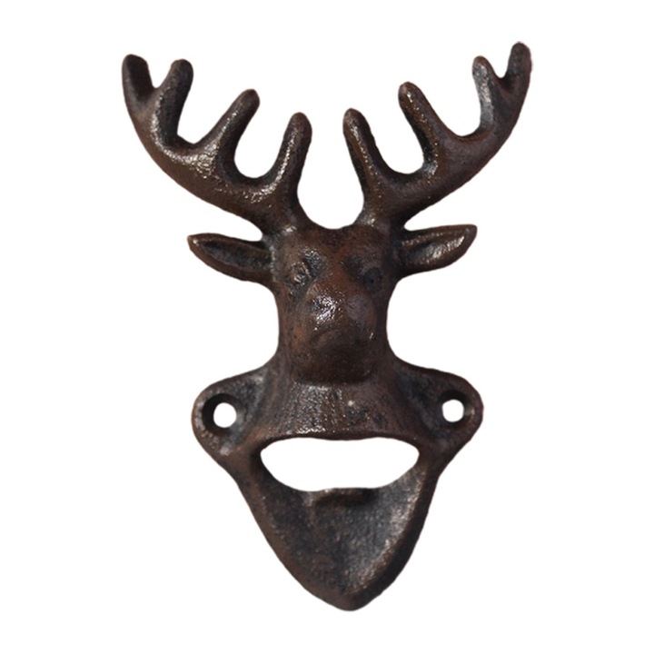 Palacknyitó, szarvasfej, öntöttvas, falra szerelhető