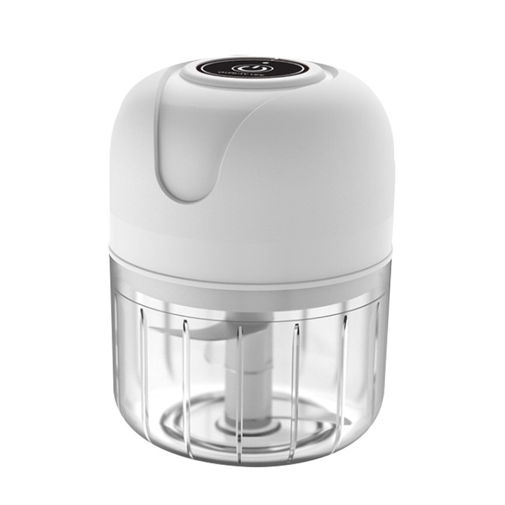 Tocator electric usturoi QttvbTna, PP+inox, verde/alb