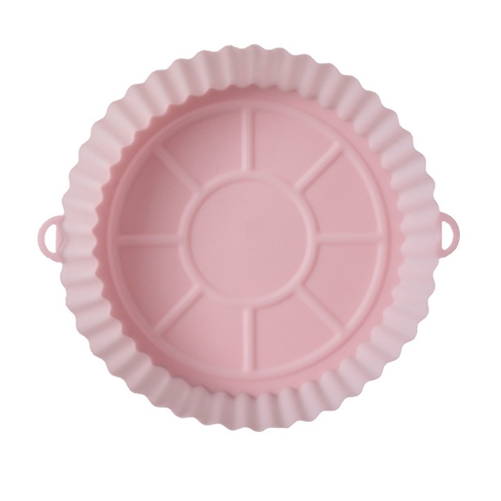 Vas silicon pentru friteuza QttvbTna, reutilizabil, design practic, roz