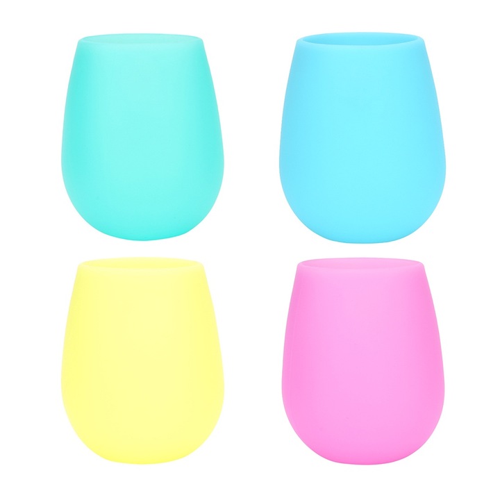 Set 4 Pahare, QttvbTna, Silicon, Multicolor