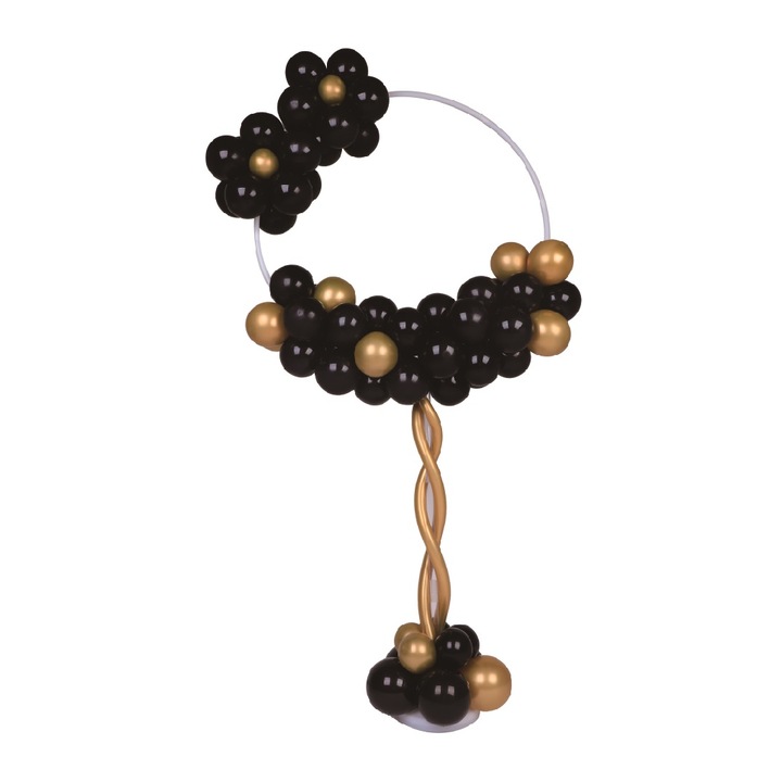 Accesoriu party negru, auriu, TZ5309, suport baloane, inel, 160×70 cm