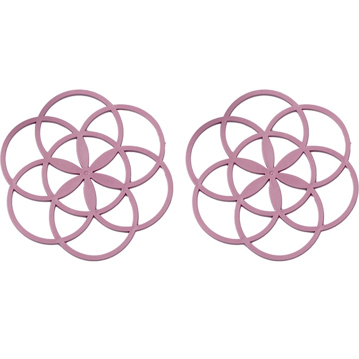 Set 2 suporturi pentru masa, silicon, roz