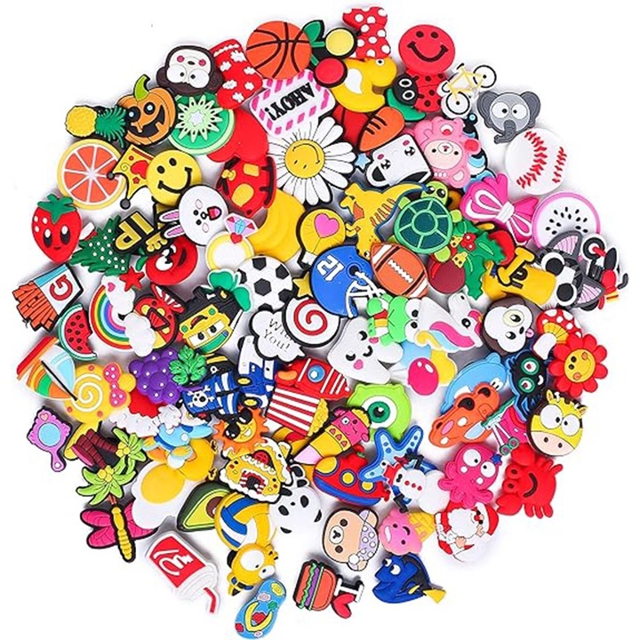 Set 50 accesorii pantofi, Nybgyy, multicolor, PVC