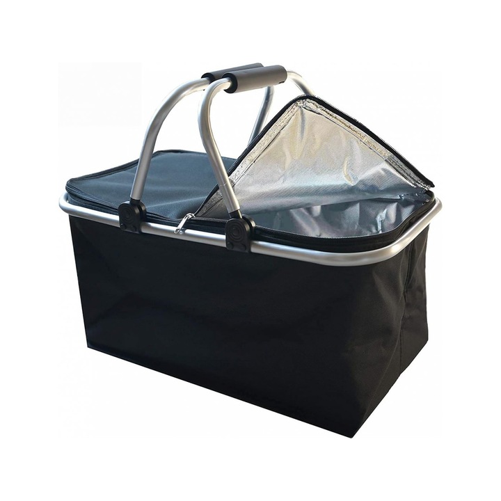 Termikus piknikkosár, PrzydaSie.pl, 43x23x21 cm, fekete