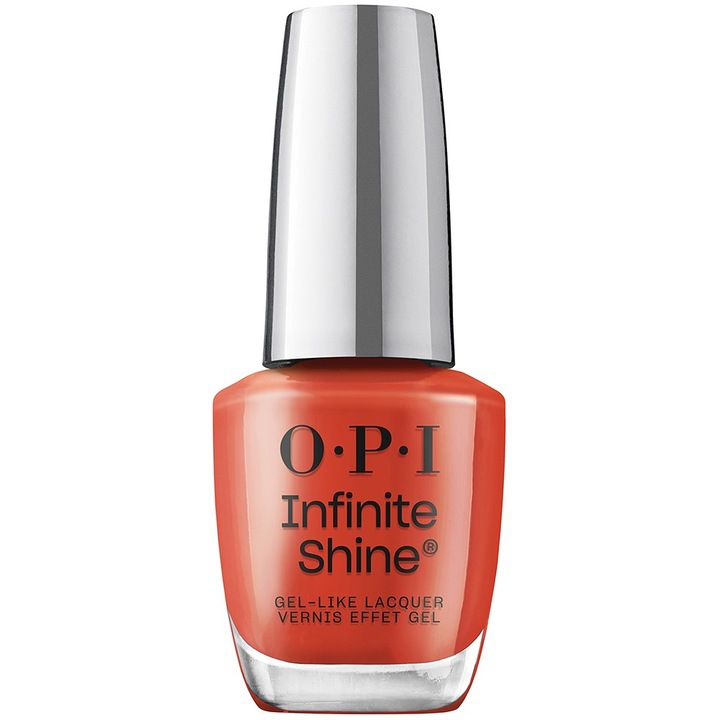 Lac de unghii cu efect de gel OPI Infinite Shine, Knock 'Em Red, 15 ml