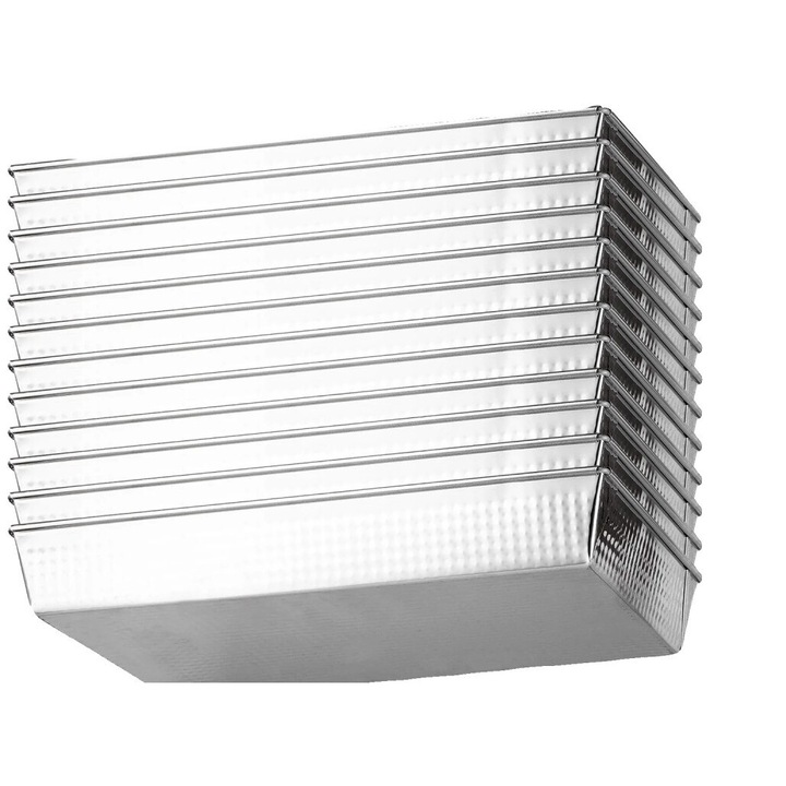 Tava prajituri rectangulara, aluminiu, antiaderenta, distributie uniforma a caldurii, 36x25x6cm, set 12 buc.