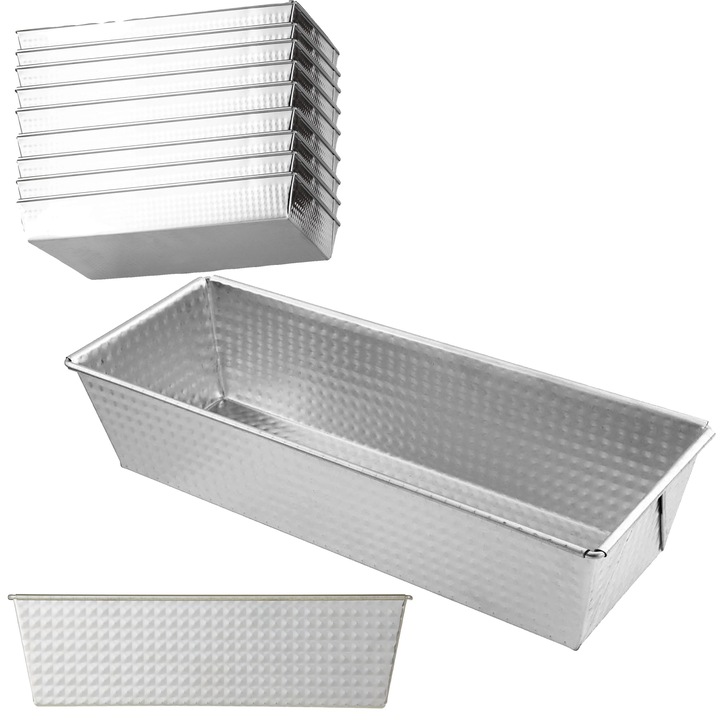 Set 9 tavi pentru prajituri, Aluminiu, Argintiu