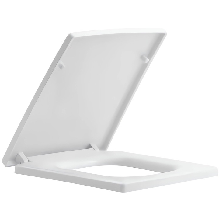 Capac Duroplast, Alb, sistem Quick-Release, inchidere Soft-Close pentru vas wc Enrico Alb