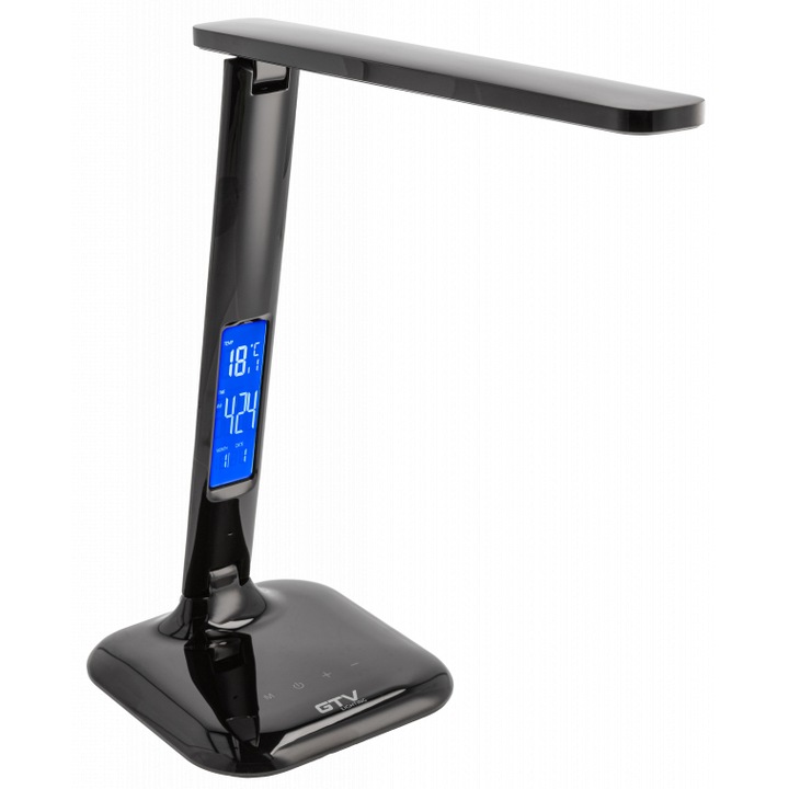 Lampa LED de birou GTV Linear LB-LIN7W-10-DEC, 7W, 420 lm, temperatura lumina reglabila, IP20, 329х150 mm, Negru