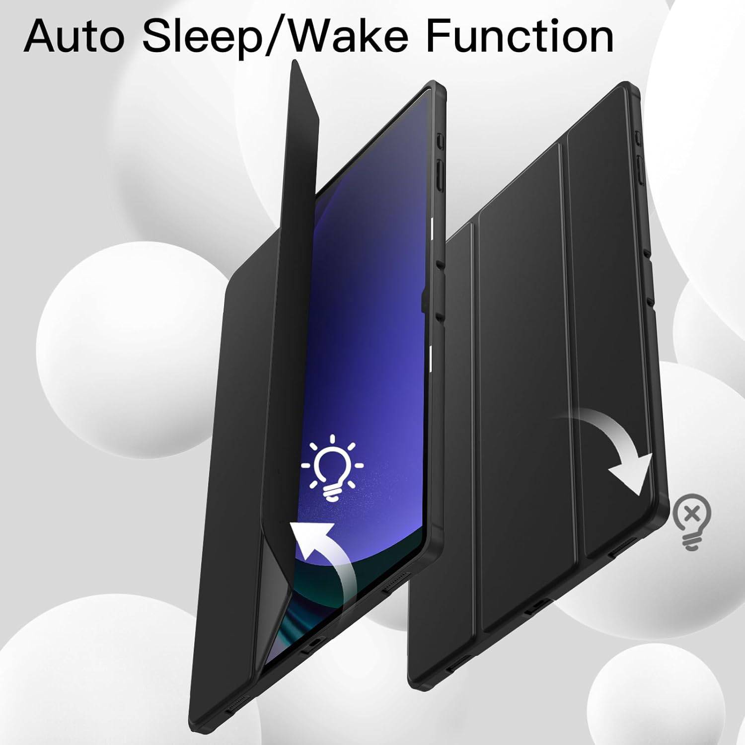 Husa pentru Samsung Galaxy Tab S10 Ultra / S9 Ultra 14.6 inch Soft Shell UltraSlim tip stand functie sleep/wake-up si slot pentru S-Pen negru