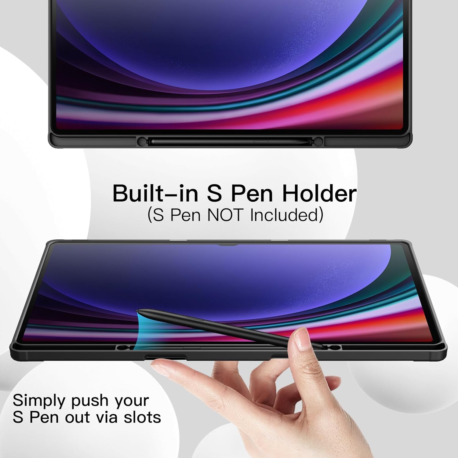 Husa pentru Samsung Galaxy Tab S10 Ultra / S9 Ultra 14.6 inch Soft Shell UltraSlim tip stand functie sleep/wake-up si slot pentru S-Pen negru
