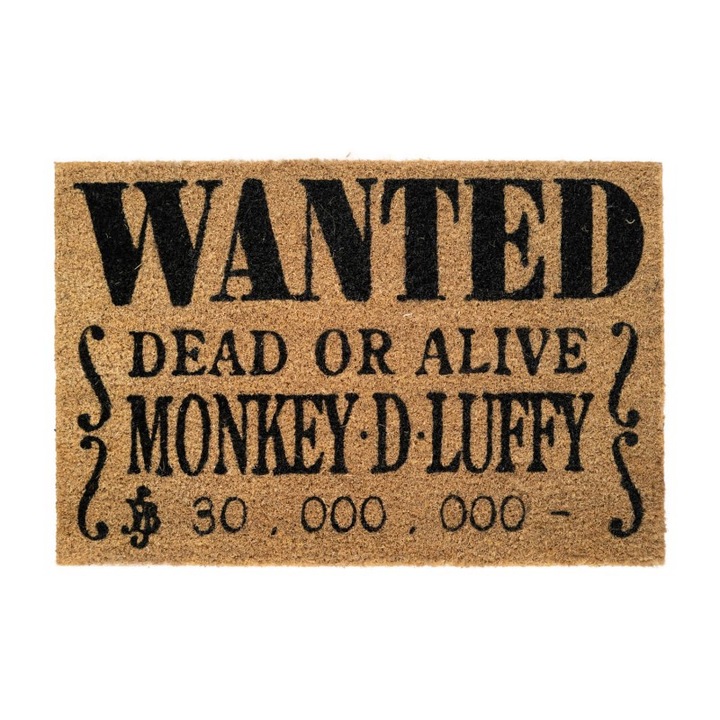 Monkey D. Luffy One Piece bejárati szőnyeg, csúszásmentes, kókuszrost, 40x60 cm