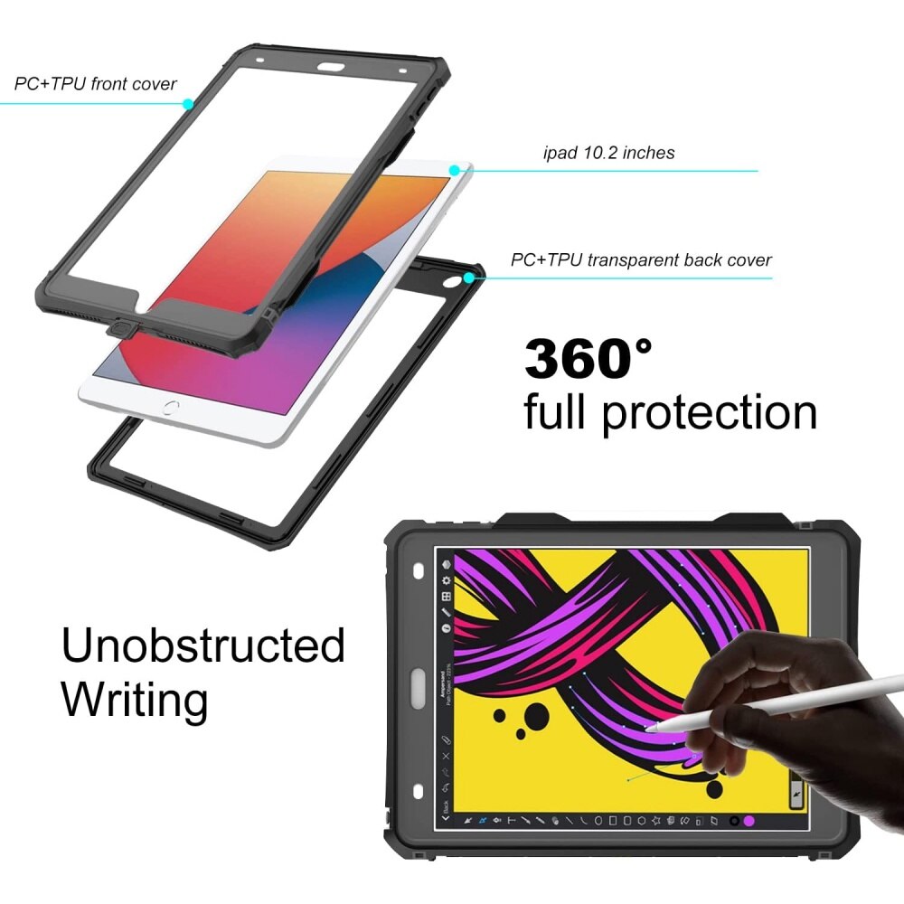 Husa pentru iPad 10.2" (2019 / 2020 / 2021), ShellBox Waterproof IP68, Black
