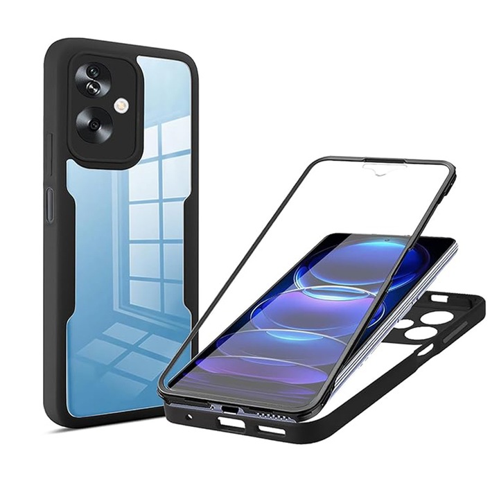 Калъф за Oppo A79 5G / OnePlus Nord N30 SE + Foil - Techsuit ColorVerse 360 Series - Черен