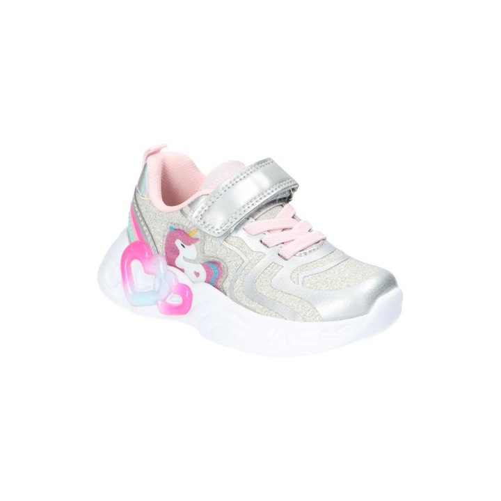 Pantofi Sport Copii pentru Fete, American Club, Rl14124, Brant din Piele Naturala, Gri/Roz